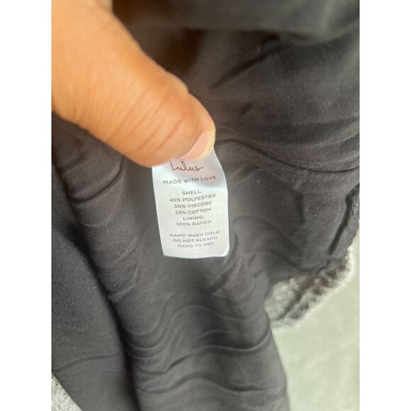 Lulus Tweed Fit & Flare Dress Size M Black White Sleeveless V-Neck Cocktail - Picture 7 of 10